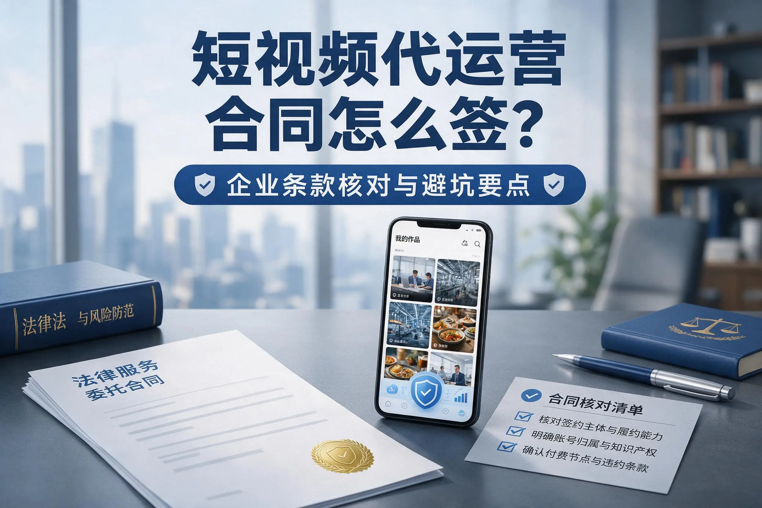 短视频代运营合同怎么签?黑河企业条款核对与避坑要点