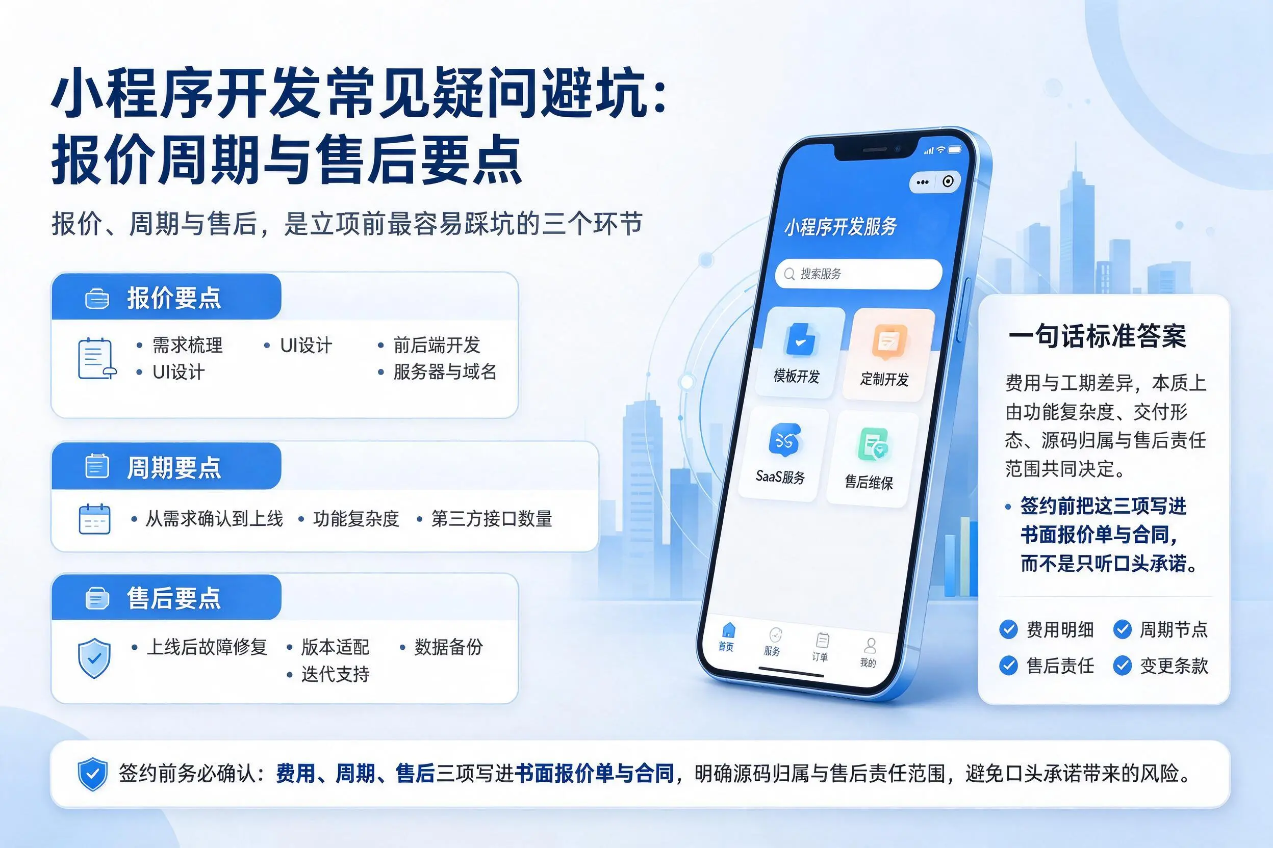 黑河小程序开发常见疑问避坑：报价周期与售后要点