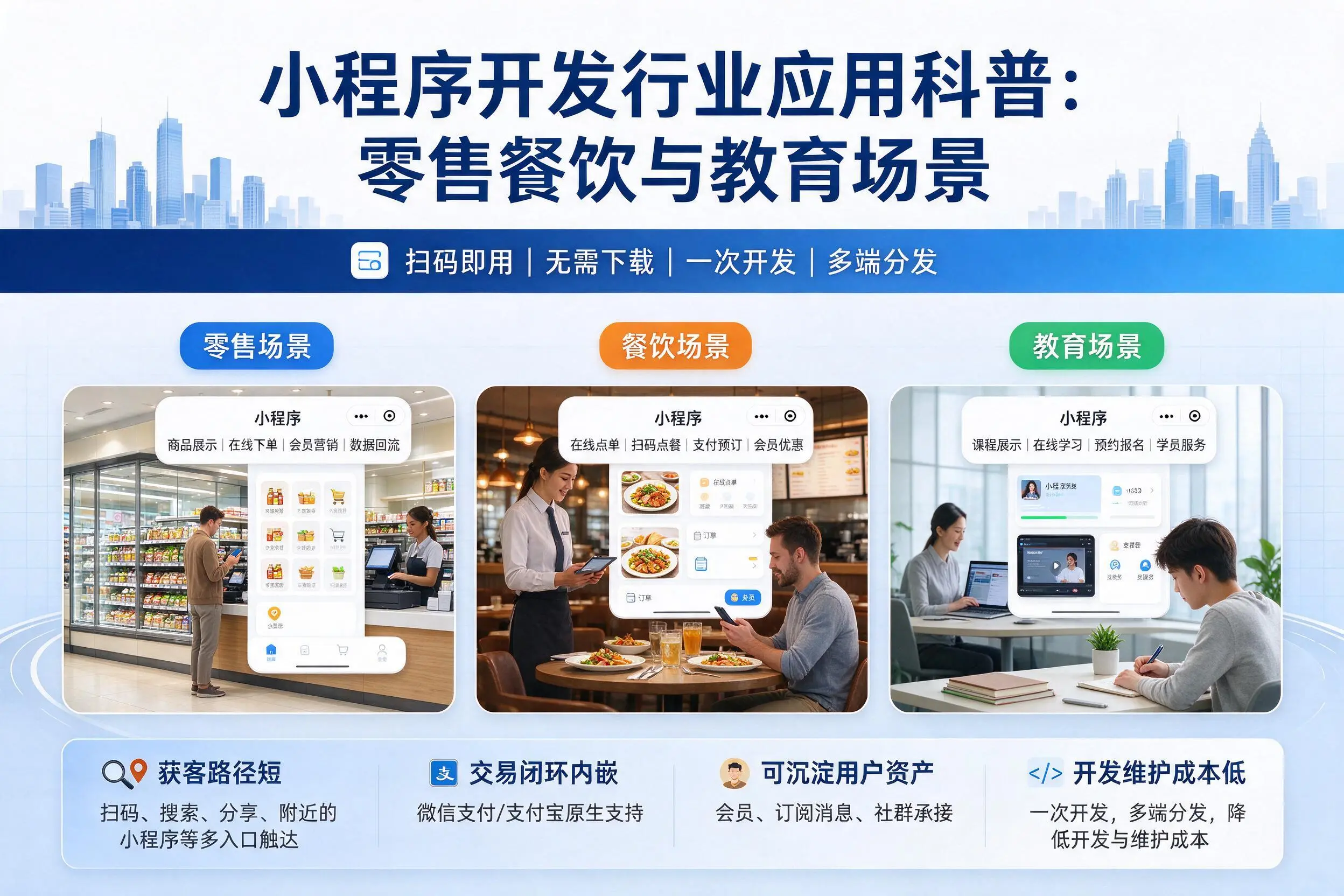 黑河小程序开发行业应用科普：零售餐饮与教育场景