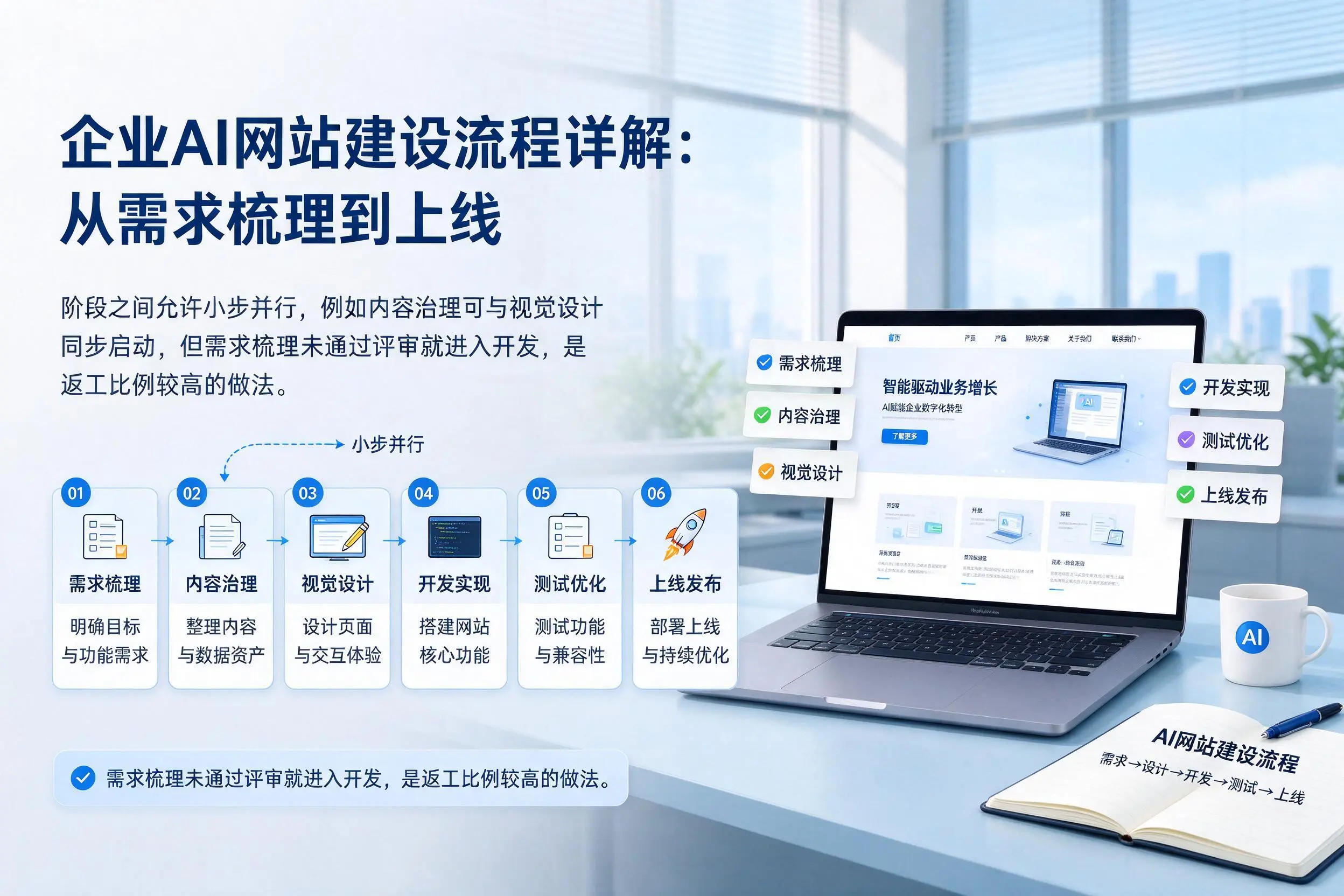 黑河企业AI网站建设流程详解：从需求梳理到上线
