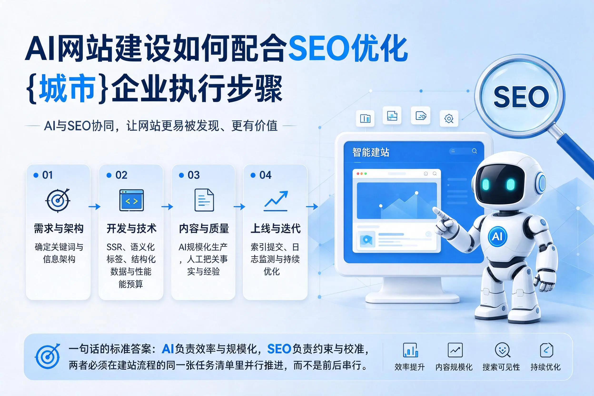 AI网站建设如何配合SEO优化，黑河企业执行步骤