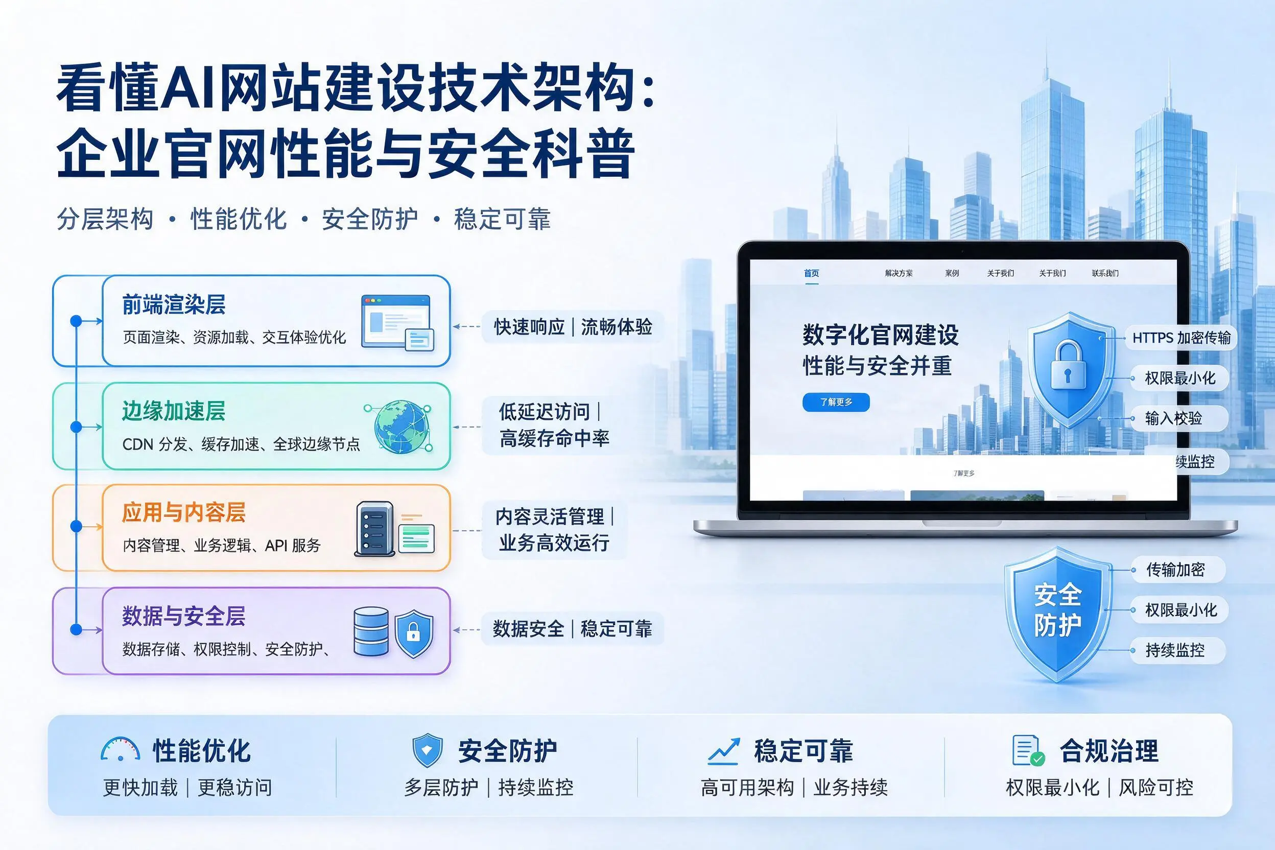 看懂AI网站建设技术架构:黑河企业官网性能与安全科普
