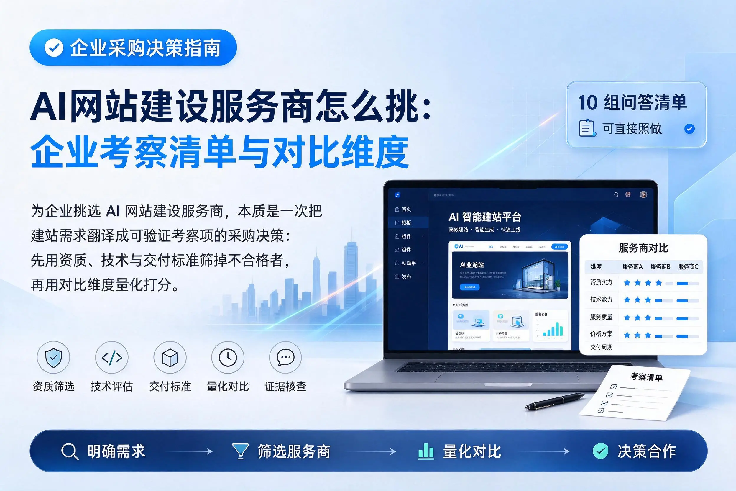 AI网站建设服务商怎么挑:黑河企业考察清单与对比维度