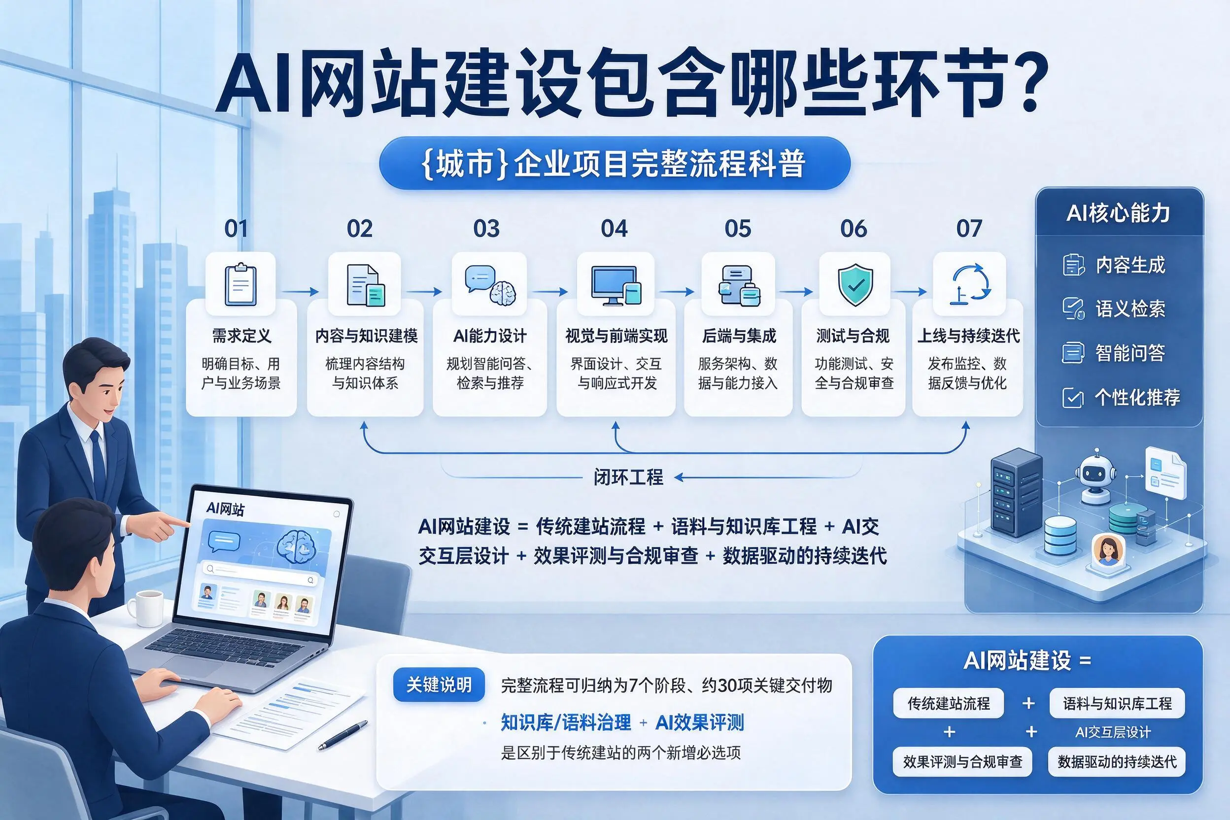 AI网站建设包含哪些环节?黑河企业项目完整流程科普