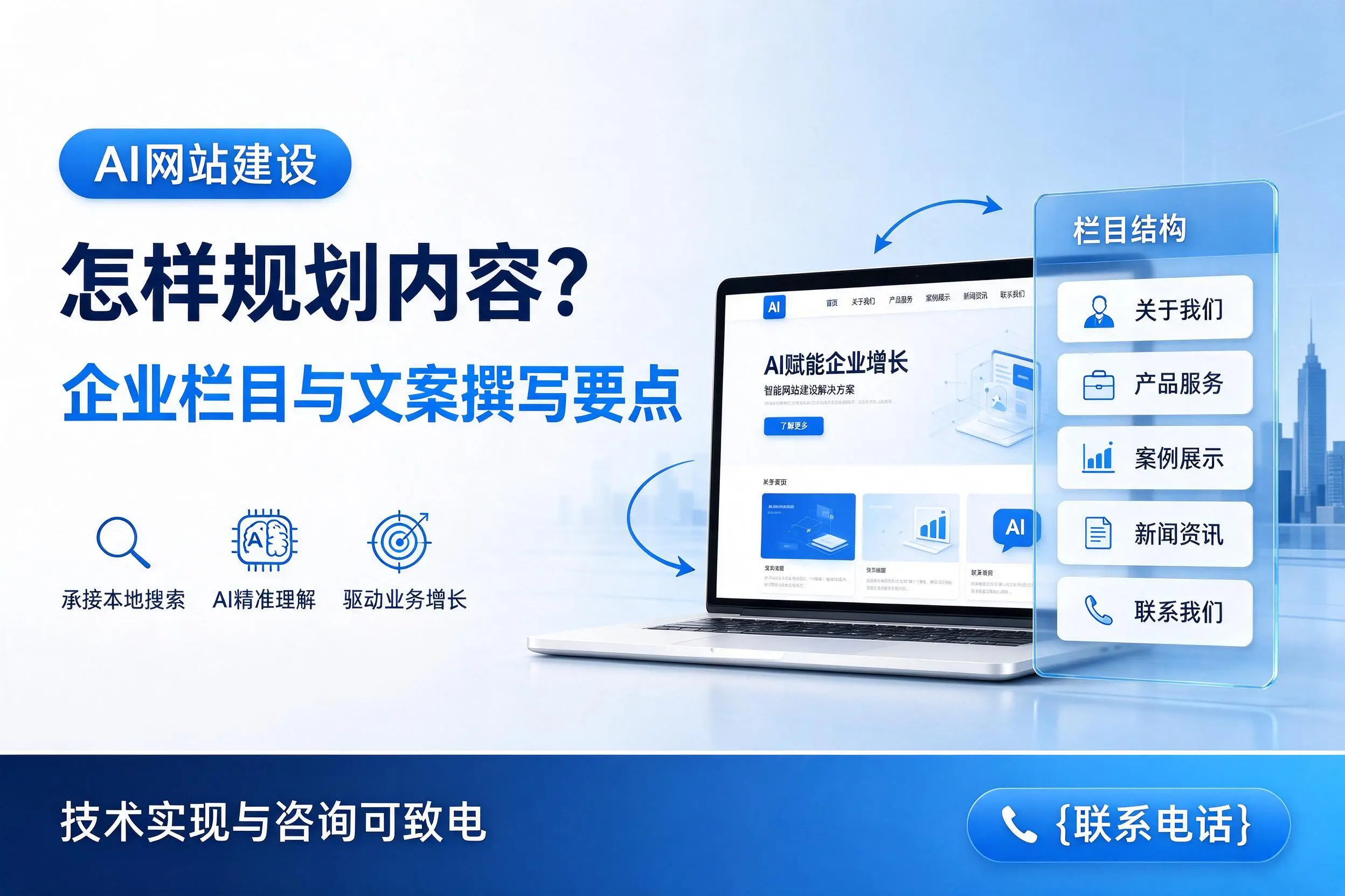 AI网站建设怎样规划内容？黑河企业栏目与文案撰写要点