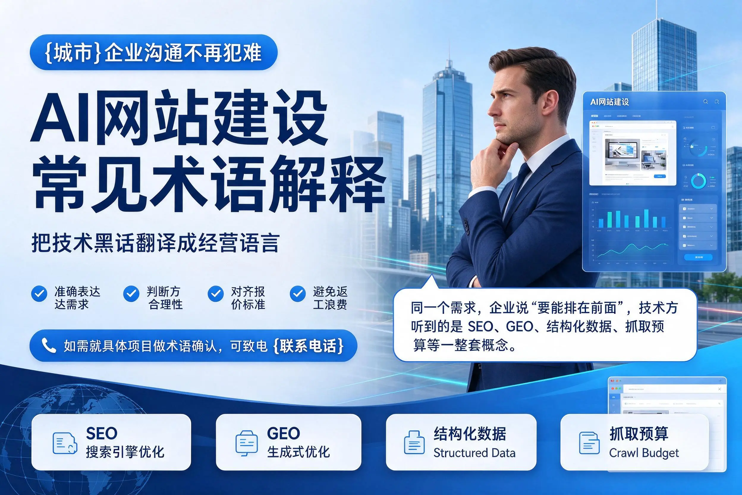 AI网站建设常见术语解释,黑河企业沟通不再犯难