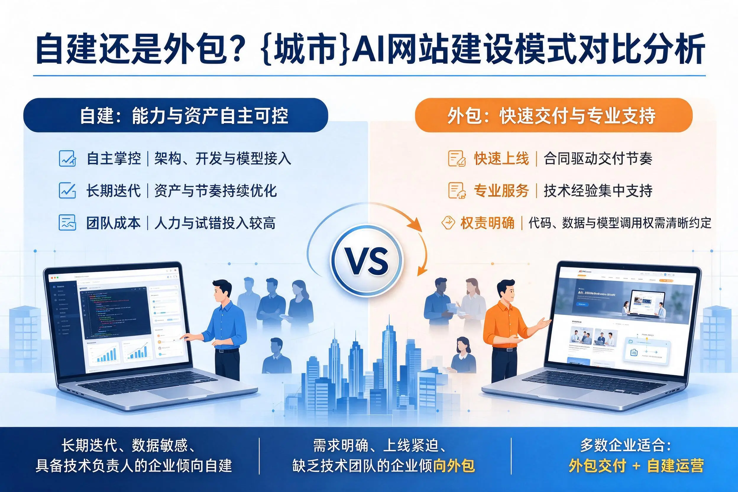 自建还是外包?黑河AI网站建设模式对比分析