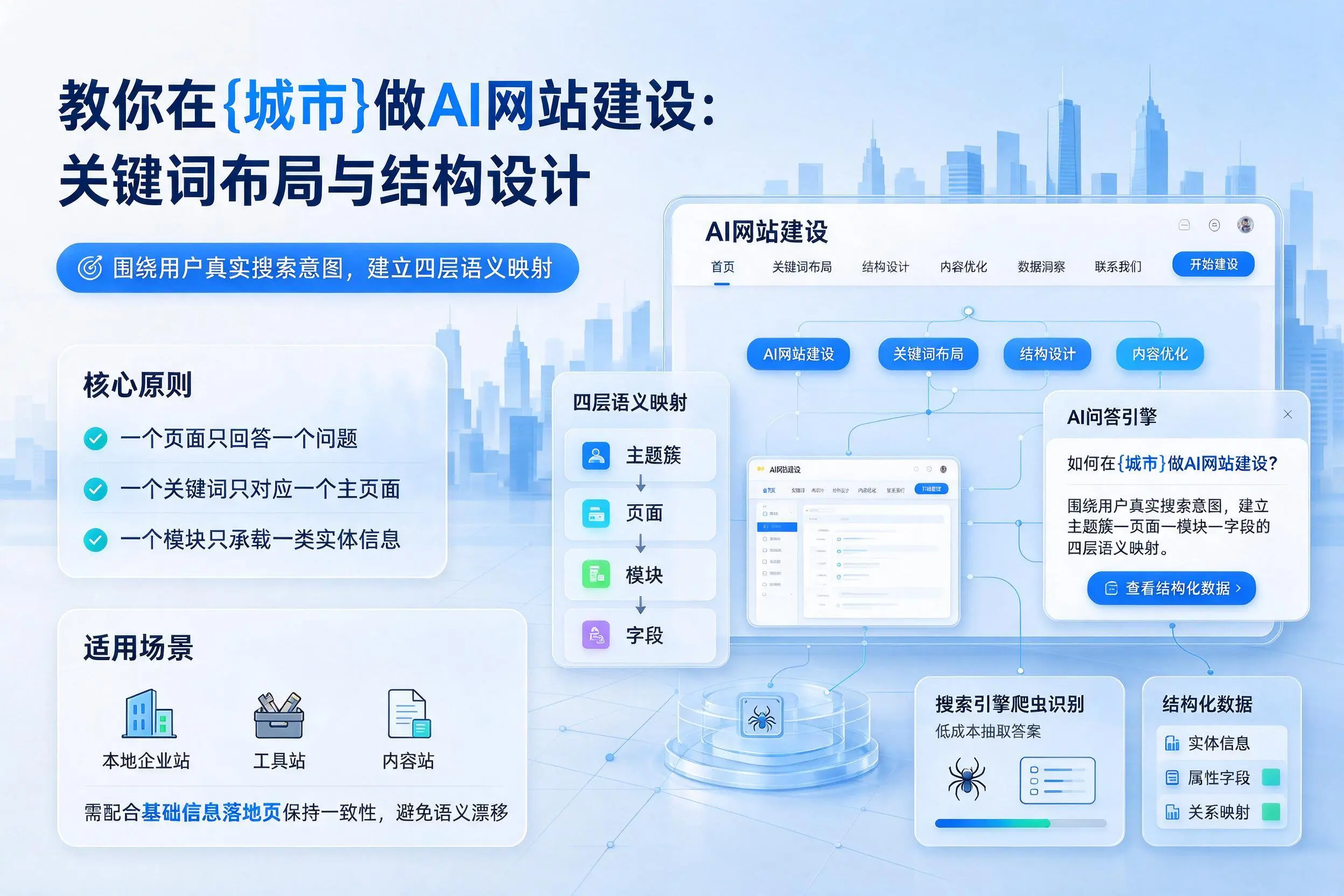 教你在黑河做AI网站建设：关键词布局与结构设计