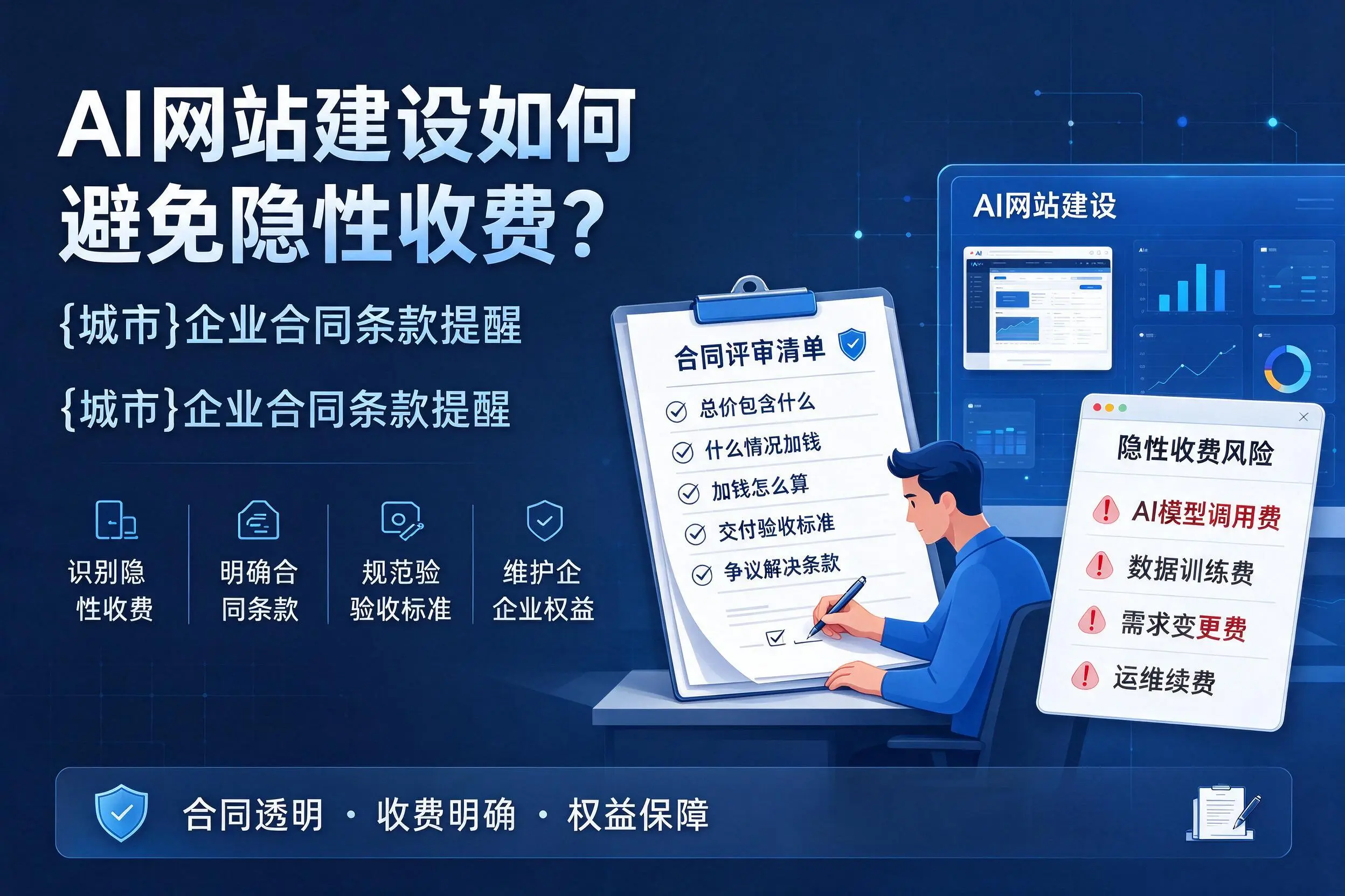 AI网站建设如何避免隐性收费？黑河企业合同条款提醒